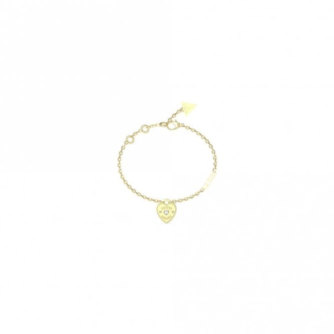 Guess Jewellery Amore Heart Charm Bracelet UBB05057YGL