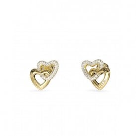 Guess Jewellery Beloved Interlinking Hearts CZ Earrings UBE06015YG