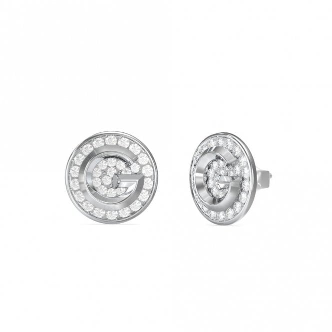 Guess Jewellery G Crystal Logo Pave Earrings UBE05448RH