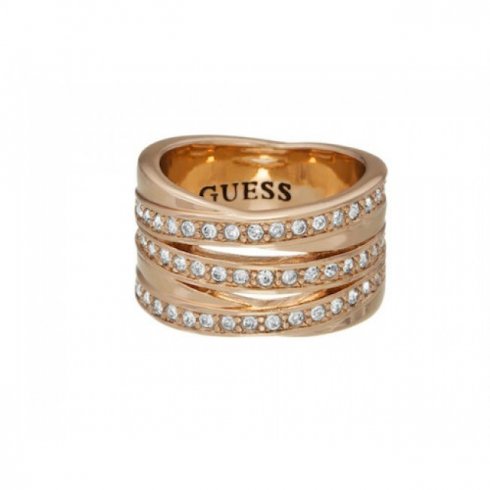 Guess Jewellery Ladies' Guess Rose Plated Crystal Eternity Stack Ring ...