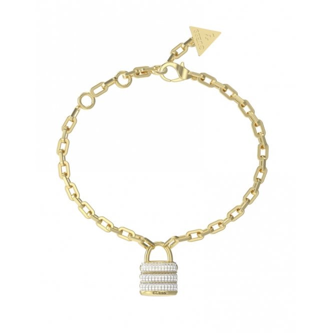 Guess Jewellery My Secret Crystal Padlock Bracelet UBB05406YGL