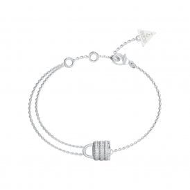Guess Jewellery My Secret Mini Pavé Padlock Bracelet UBB05418RHL