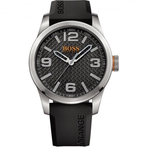 not used Hugo Boss Orange Men's Paris Black Resin Strap Watch 1513350
