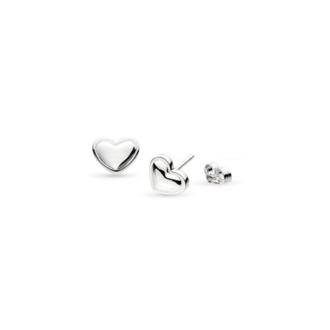 Kit Heath Love Silver Heart Stud Earrings