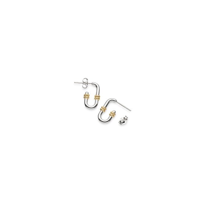 Kit Heath Marina Rope Bar Link Golden RP/GP Semi Hoop Stud Earrings 41092GRP