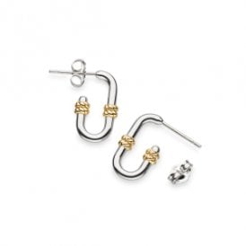 Kit Heath Marina Rope Bar Link Golden RP/GP Semi Hoop Stud Earrings 41092GRP