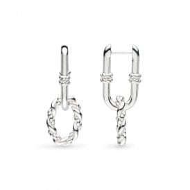 Kit Heath Marina Rope Link Duo Grande Hinged Hoop Earrings 61099RP