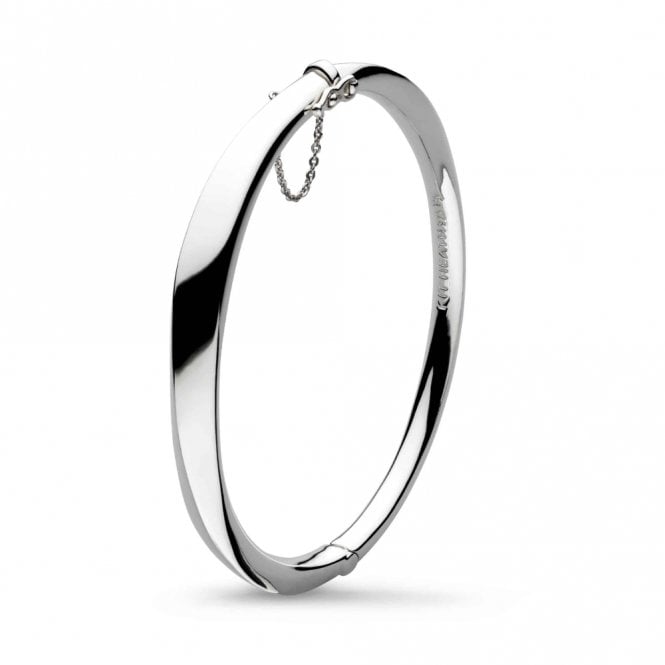 Kit Heath Silver Bevel Cirque Hinged Bangle 7174RP