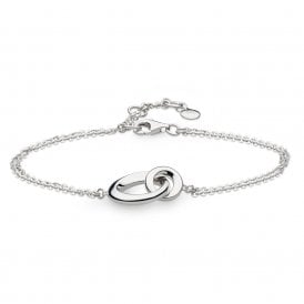 Kit Heath Silver Bevel Cirque Link Double Chain Bracelet 71886RP