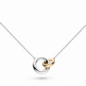 Kit Heath Silver Bevel Cirque Link Golden Necklet 91885GRP