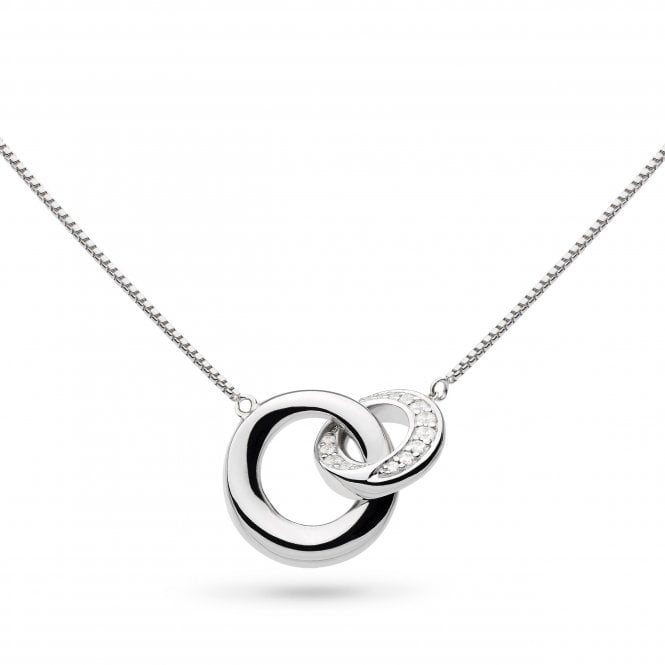 Kit Heath Silver Bevel Cirque Link Pavé Necklace 9151CZ