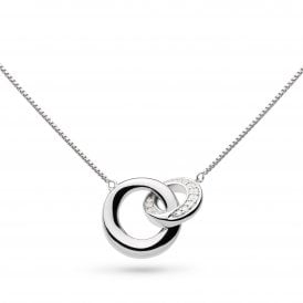 Kit Heath Silver Bevel Cirque Link Pavé Necklace 9151CZ