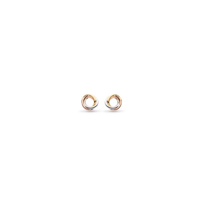 Kit Heath Silver Bevel Trilogy Golds Earrings 4169GRG