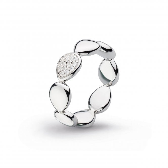 Kit Heath Silver Coast Pebble Glisten Pavé Ring 10188CZO