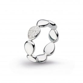 Kit Heath Silver Coast Pebble Glisten Pavé Ring 10188CZO