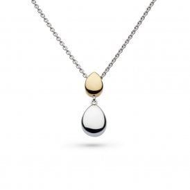 Kit Heath Silver Coast Pebble Golden Necklace 90186GRP