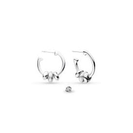 Kit Heath Silver Coast Tumble Semi Hoop Stud Earrings 60195RP