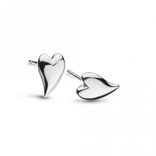 Kit Heath Silver Desire Kiss Mini Heart Stud Earrings 40BK