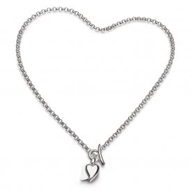 Kit Heath Silver Desire Love Duet Heart T-Bar Necklace 90507RP