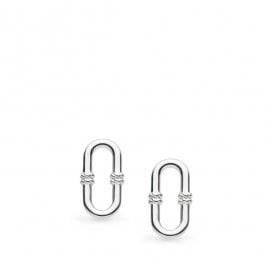 Kit Heath Silver Marina Rope Bar Stud Earrings 41091RP