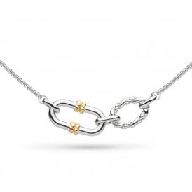 Kit Heath Silver Marina Rope Link Duo Golden 18" Necklace 91096GRP