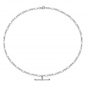 Kit Heath Silver Revival Astoria Figaro Chain Link T-bar Style Necklace 90436RP