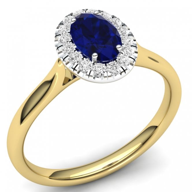 Lowry Diamonds 9ct Sapphire & Diamond Cluster Ring 0.13ct