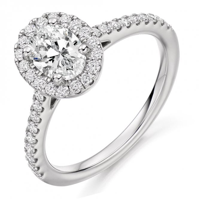 Lowry Diamonds Platinum 1.12ct Oval Lab Grown Diamond Halo Cluster Ring (Centre 0.72ct Lab F / VS2 )
