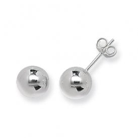 Lowry Sterling Silver Sterling Silver 8mm Ball Stud Earrings G5515