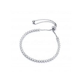 Lowry Sterling Silver Sterling Silver Adjustable CZ Tennis Bracelet GVB257RH