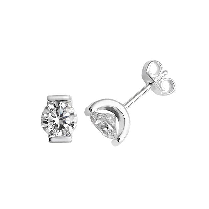 Lowry Sterling Silver Sterling Silver CZ Stud Earrings G51027