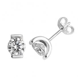 Lowry Sterling Silver Sterling Silver CZ Stud Earrings G51027