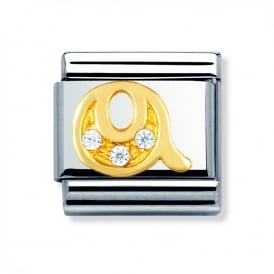 Nomination Classic 18ct Gold & CZ Letter Q Charm 030301/17