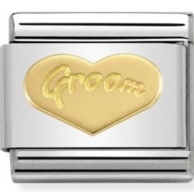 Nomination Classic 18ct Gold Groom Heart Charm 030162/34