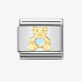 Nomination Classic 18k Gold Light Blue Bear Charm 030272/65