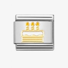 Nomination Classic 18k White Birthday Cake Charm 030272/71