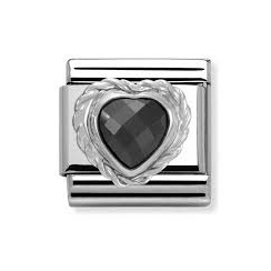 Nomination Classic Black Heart Shaped CZ Charm 330603/011