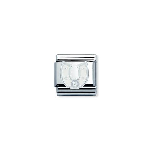 Nomination Classic CZ Silver and White Horseshoe Charm 330305/12