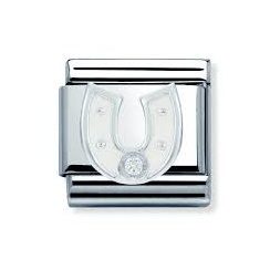 Nomination Classic CZ Silver and White Horseshoe Charm 330305/12