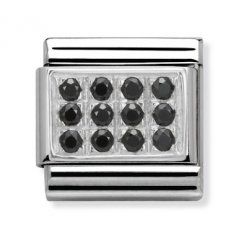 Nomination Classic CZ Silver Black Charm 330307/10