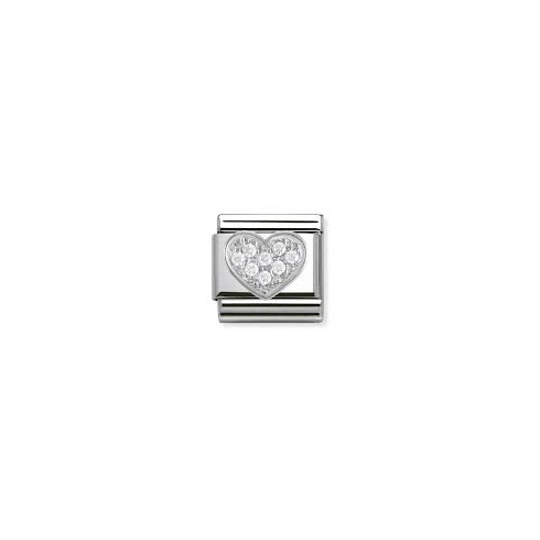 Nomination Classic CZ Silver Heart Charm 330304/01