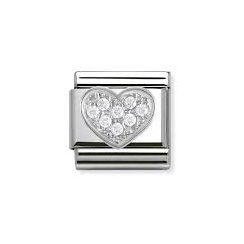 Nomination Classic CZ Silver Heart Charm 330304/01
