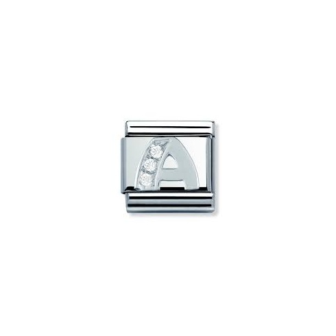 Nomination Classic CZ Silver Letter A Charm 330301/01