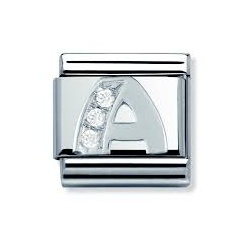Nomination Classic CZ Silver Letter A Charm 330301/01
