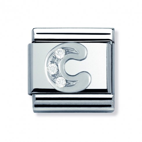Nomination Classic CZ Silver Letter C Charm 330301/03