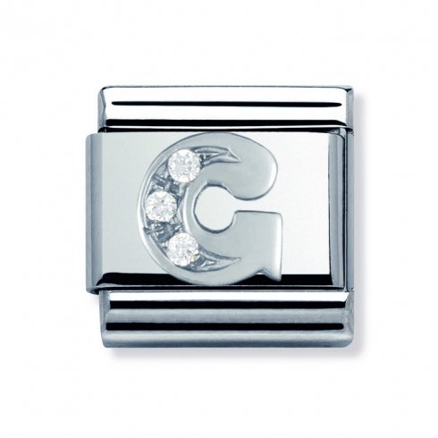 Nomination Classic CZ Silver Letter G Charm 330301/07
