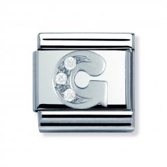 Nomination Classic CZ Silver Letter G Charm 330301/07