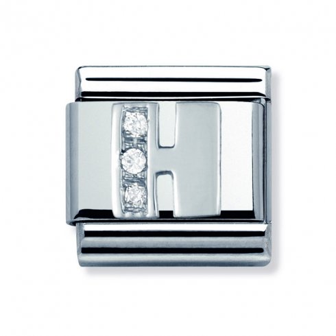 Nomination Classic CZ Silver Letter H Charm 330301/08