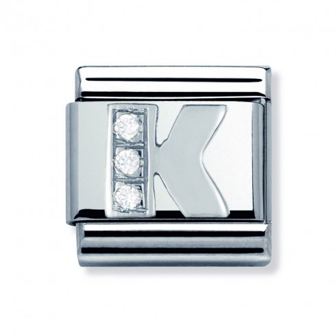 Nomination Classic CZ Silver Letter K Charm 330301/11