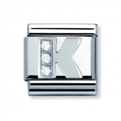 Nomination Classic CZ Silver Letter K Charm 330301/11